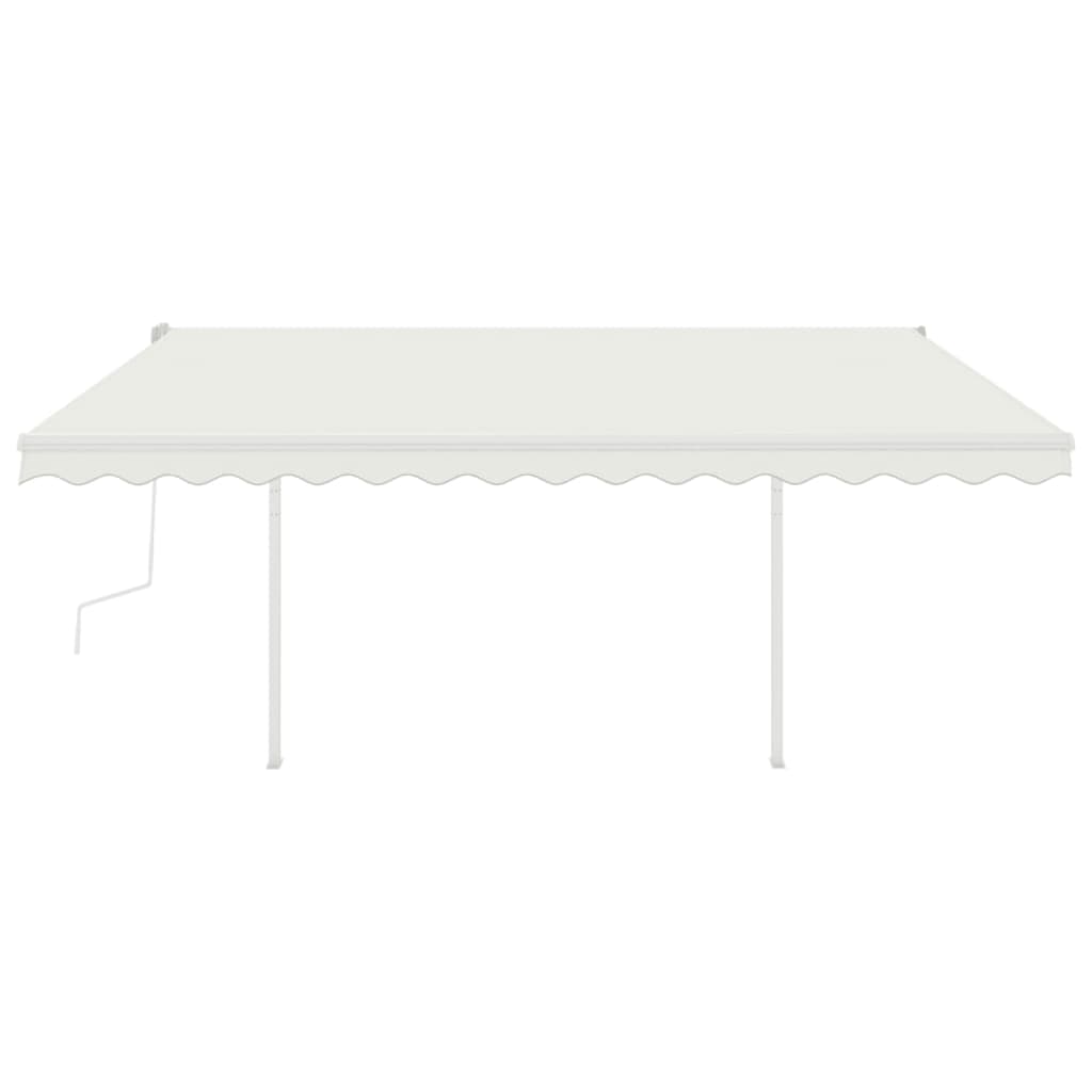 Tenda da Sole Retrattile Manuale con LED 4,5x3 m Crema cod mxl 66409