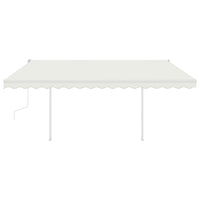 Tenda da Sole Retrattile Manuale con LED 4,5x3 m Crema cod mxl 66409