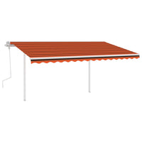 Tenda da Sole Retrattile Manuale LED 4,5x3 m Arancio Marrone cod mxl 43868