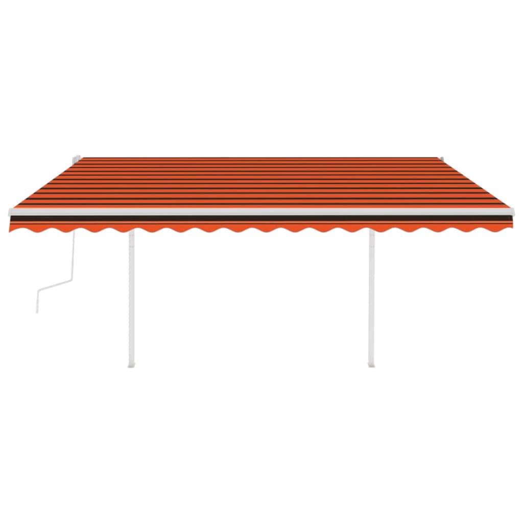 Tenda da Sole Retrattile Manuale LED 4,5x3 m Arancio Marrone cod mxl 43868