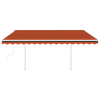 Tenda da Sole Retrattile Manuale LED 4,5x3 m Arancio Marrone cod mxl 43868