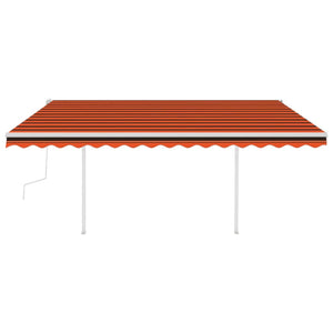 Tenda da Sole Retrattile Manuale LED 4,5x3 m Arancio Marrone cod mxl 43868