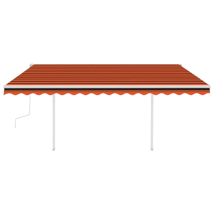 Tenda da Sole Retrattile Manuale LED 4,5x3 m Arancio Marrone cod mxl 43868