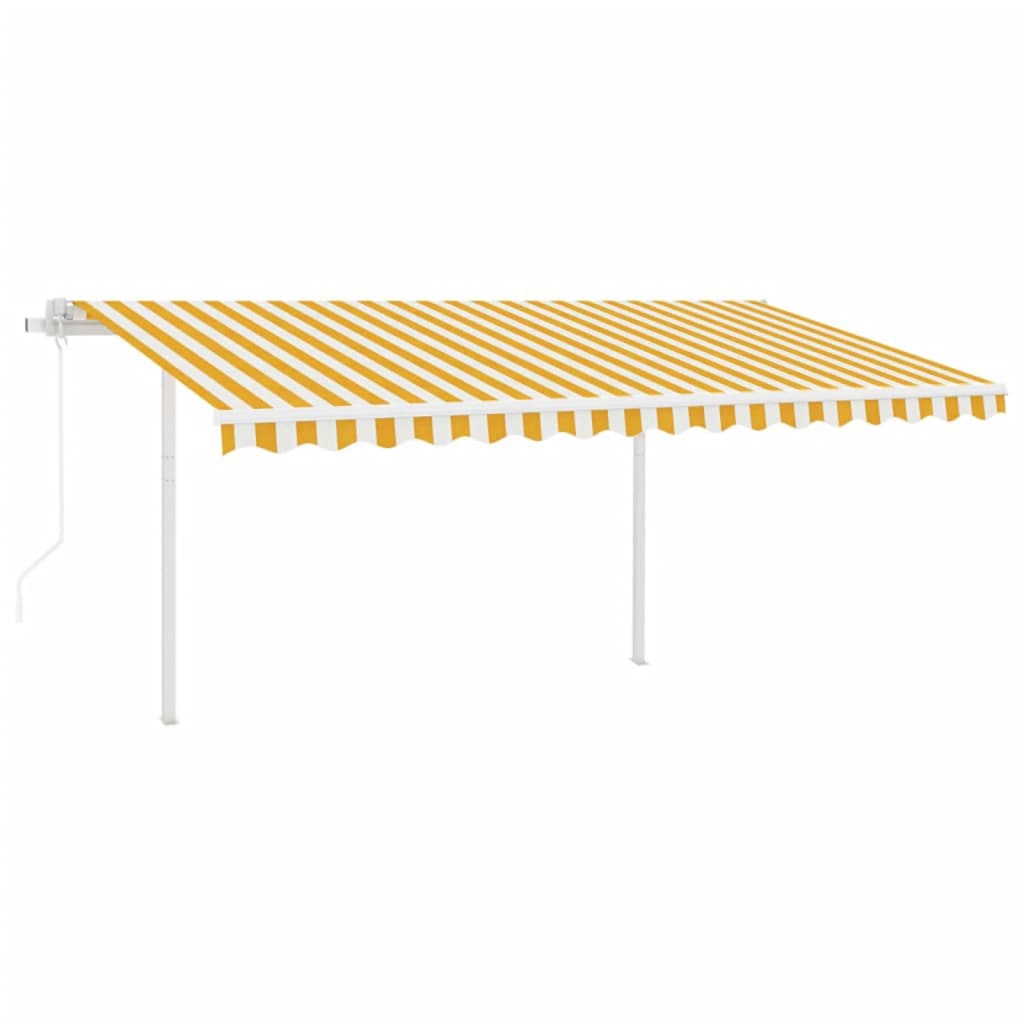 Tenda da Sole Retrattile Automatica Pali 4,5x3 m Gialla Bianca cod mxl 58919