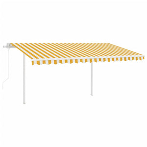 Tenda da Sole Retrattile Automatica Pali 4,5x3 m Gialla Bianca cod mxl 58919