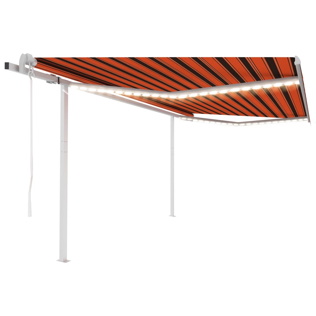 Tenda Automatica Sensore Vento e LED 4,5x3 m Arancio e Marrone 3069975