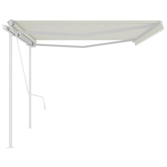 Tenda da Sole Retrattile Automatica con Pali 5x3 m Crema 3069987