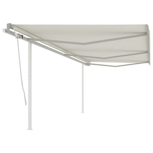 Tenda da Sole Retrattile Manuale con Pali 6x3m Crema cod mxl 43781