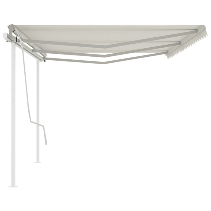 Tenda da Sole Retrattile Manuale con Pali 6x3m Crema cod mxl 43781