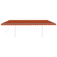 Tenda da Sole Retrattile Manuale con Pali 6x3 m Arancio Marrone cod mxl 43768