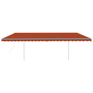 Tenda da Sole Retrattile Automatica Pali 6x3 m Arancio Marrone cod mxl 52685