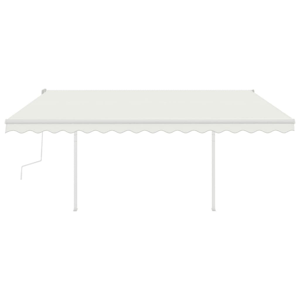 Tenda da Sole Retrattile Manuale con Pali 4x3,5 m Crema