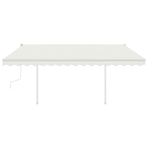 Tenda da Sole Retrattile Manuale con Pali 4x3,5 m Crema