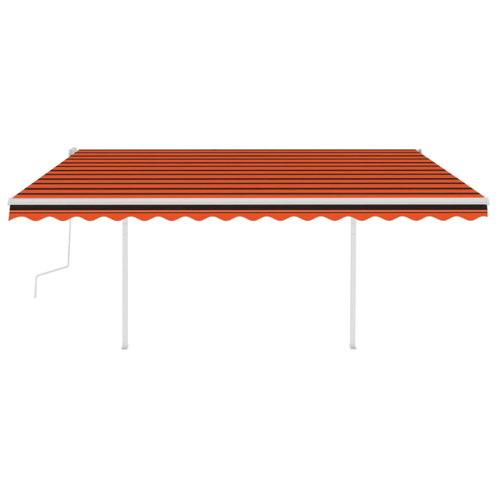 Tenda da Sole Retrattile Manuale Pali 4x3,5 m Arancio Marrone