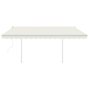 Tenda da Sole Retrattile Automatica con Pali 4x3,5 m Crema 3070027