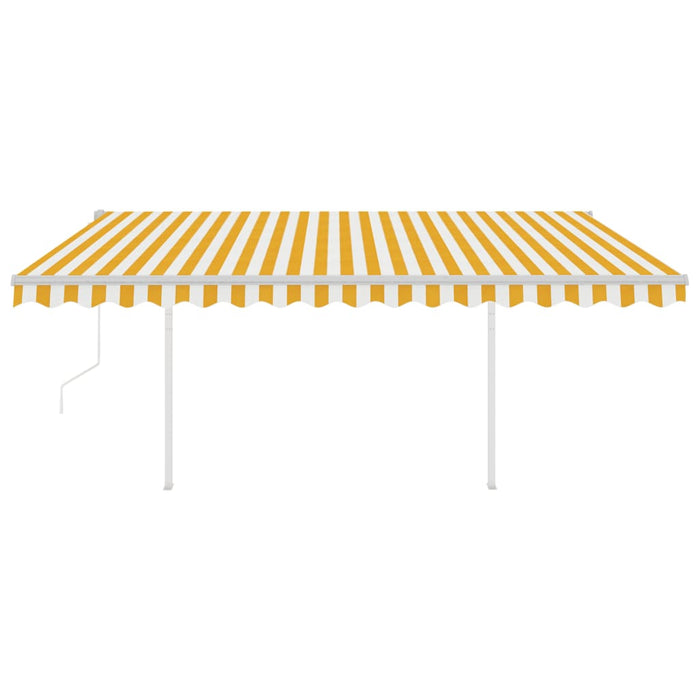 Tenda da Sole Retrattile Automatica Pali 4x3,5 m Gialla Bianca 3070028