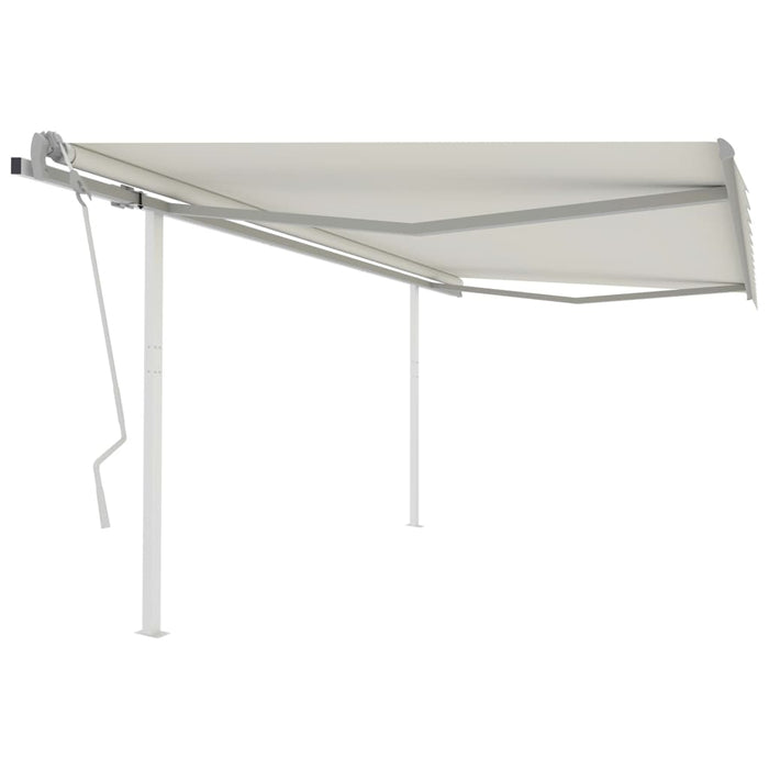 Tenda da Sole Retrattile Manuale con Pali 4,5x3,5 m Crema cod mxl 58520