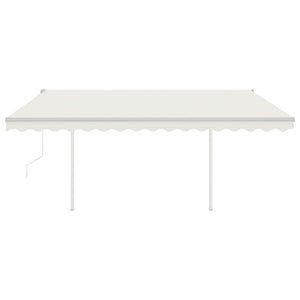 Tenda da Sole Retrattile Manuale con Pali 4,5x3,5 m Crema 3070047