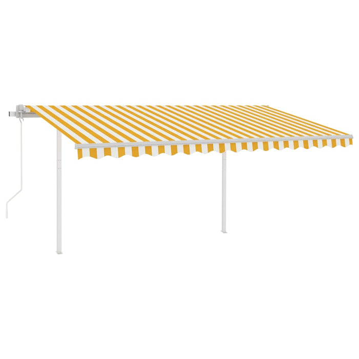 Tenda da Sole Retrattile Automatica Pali 4,5x3,5m Gialla Bianca 3070048