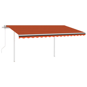 Tenda Retrattile Automatica con Pali 4,5x3,5 m Arancio Marrone cod mxl 68341