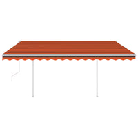 Tenda Retrattile Automatica con Pali 4,5x3,5 m Arancio Marrone cod mxl 68341