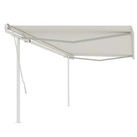 Tenda da Sole Retrattile Manuale con Pali 5x3,5 m Crema cod mxl 55540