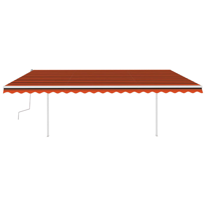 Tenda da Sole Retrattile Manuale e LED 5x3,5 m Arancio Marrone cod mxl 68356