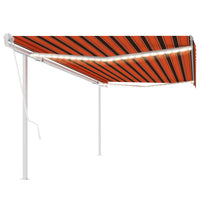 Tenda Automatica con Sensore Vento e LED 5x3,5m Arancio Marrone 3070075