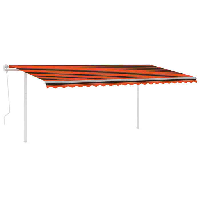 Tenda Automatica con Sensore Vento e LED 5x3,5m Arancio Marrone 3070075