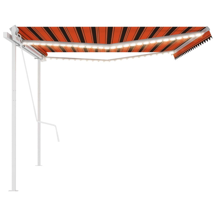 Tenda Automatica con Sensore Vento e LED 5x3,5m Arancio Marrone 3070075