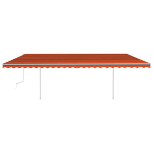 Tenda Retrattile Manuale con LED 6x3,5 m Arancio e Marrone 3070085