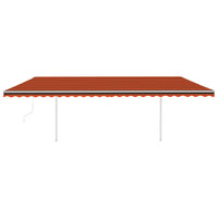 Tenda Retrattile Automatica con Pali 6x3,5 m Arancio e Marrone 3070090