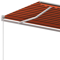 Tenda Retrattile Automatica con Pali 6x3,5 m Arancio e Marrone 3070090