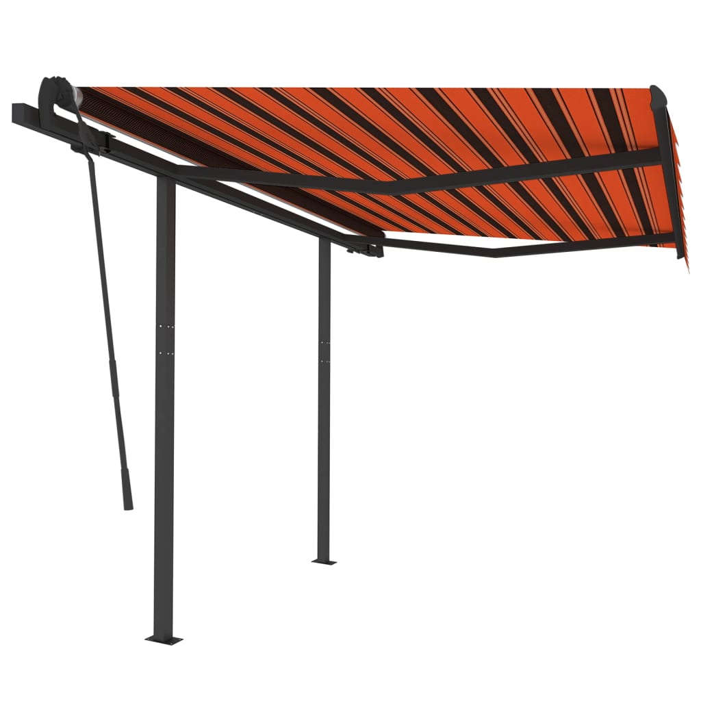 Tenda da Sole Retrattile Manuale Pali 3x2,5cm Arancio Marrone