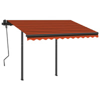 Tenda da Sole Retrattile Manuale Pali 3x2,5cm Arancio Marrone