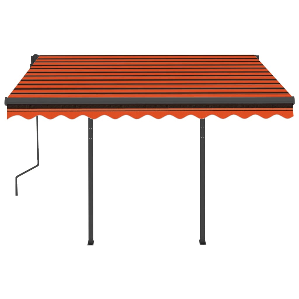 Tenda da Sole Retrattile Manuale Pali 3x2,5cm Arancio Marrone