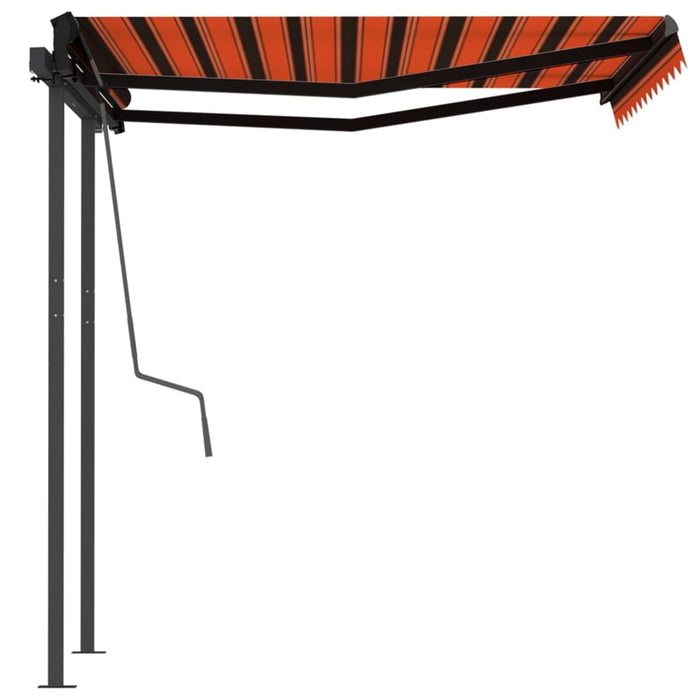 Tenda da Sole Retrattile Manuale Pali 3x2,5cm Arancio Marrone