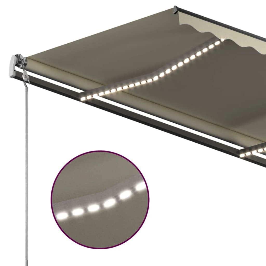 Tenda da Sole Retrattile Manuale con LED 3x2,5cm Crema cod mxl 60122