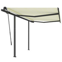 Tenda da Sole Retrattile Automatica con Pali 3,5x2,5 m Crema 3070127