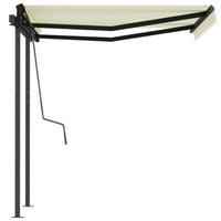 Tenda da Sole Retrattile Automatica con Pali 3,5x2,5 m Crema 3070127