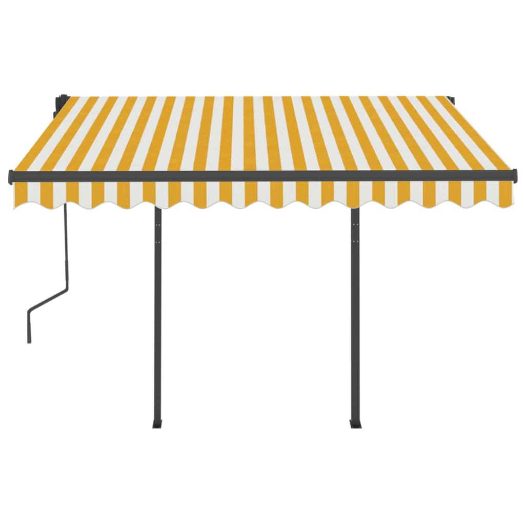 Tenda da Sole Retrattile Automatica Pali 3,5x2,5m Gialla Bianca cod mxl 34063