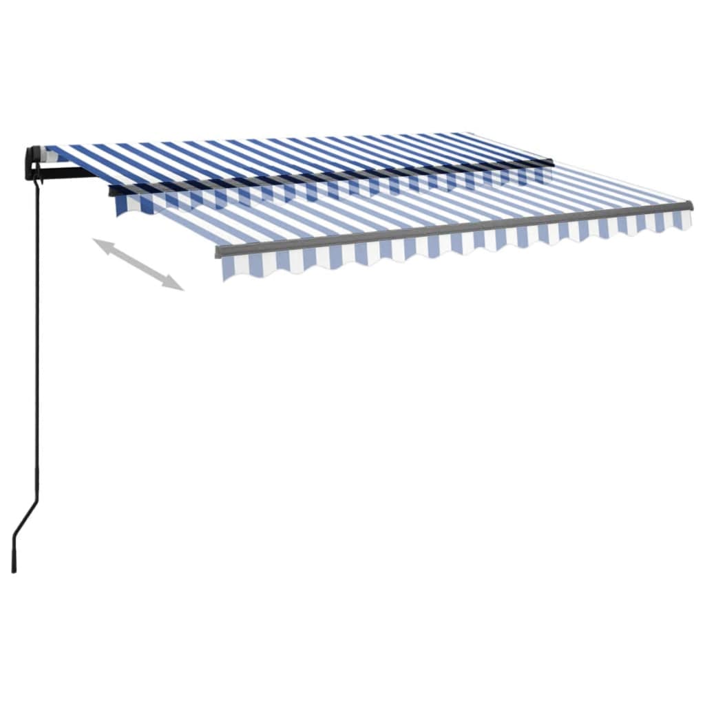 Tenda Automatica Sensore Vento e LED 3,5x2,5 cm Blu e Bianca cod mxl 43766