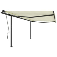 Tenda da Sole Retrattile Manuale con Pali 4x3 m Crema cod mxl 58943