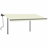 Tenda da Sole Retrattile Manuale con Pali 4x3 m Crema cod mxl 58943