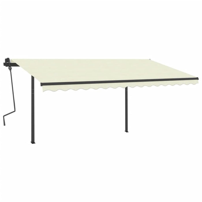 Tenda da Sole Retrattile Manuale con Pali 4x3 m Crema cod mxl 58943