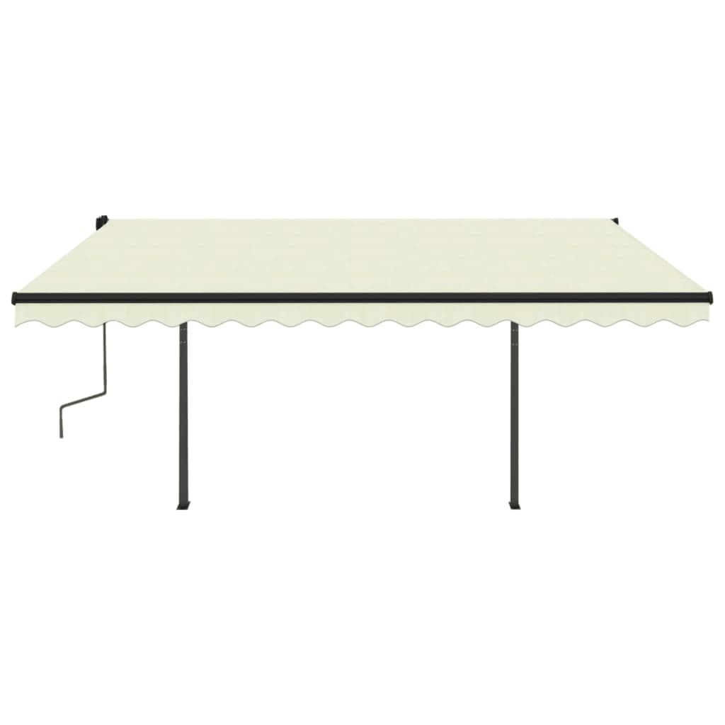 Tenda da Sole Retrattile Manuale con Pali 4x3 m Crema cod mxl 58943