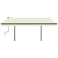 Tenda da Sole Retrattile Manuale con Pali 4x3 m Crema cod mxl 58943