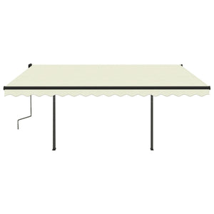 Tenda da Sole Retrattile Manuale con Pali 4x3 m Crema