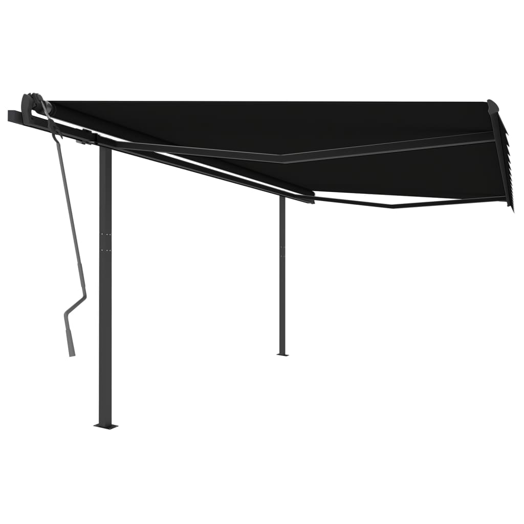 Tenda da Sole Retrattile Manuale con Pali 4x3 m Antracite cod mxl 55641