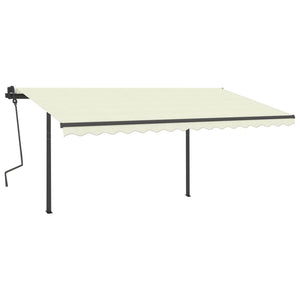 Tenda da Sole Retrattile Manuale con LED 4x3 m Crema cod mxl 43847